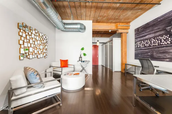 a living room with furniture