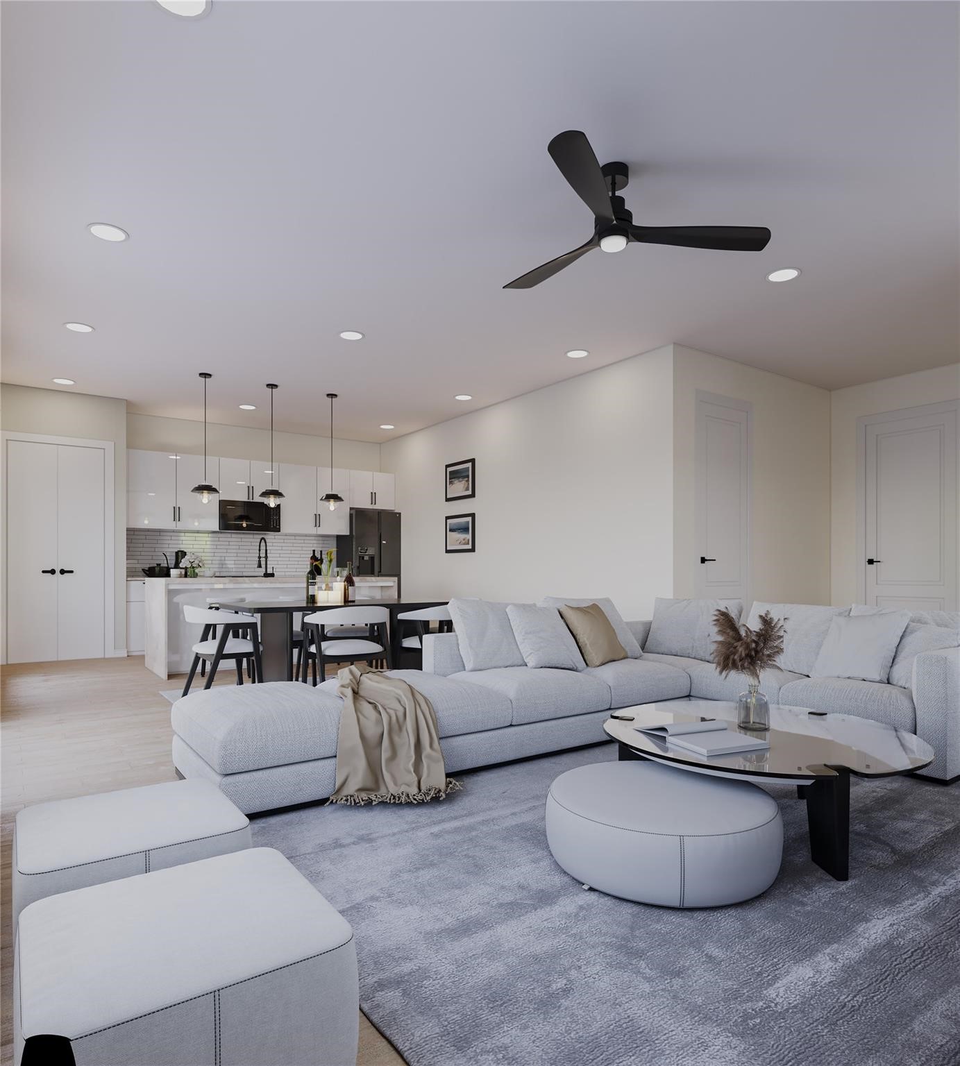 6545 Sealey Street Houston, TX 77091 - Photo 1 of 8 a living room with furniture and a ceiling fan
