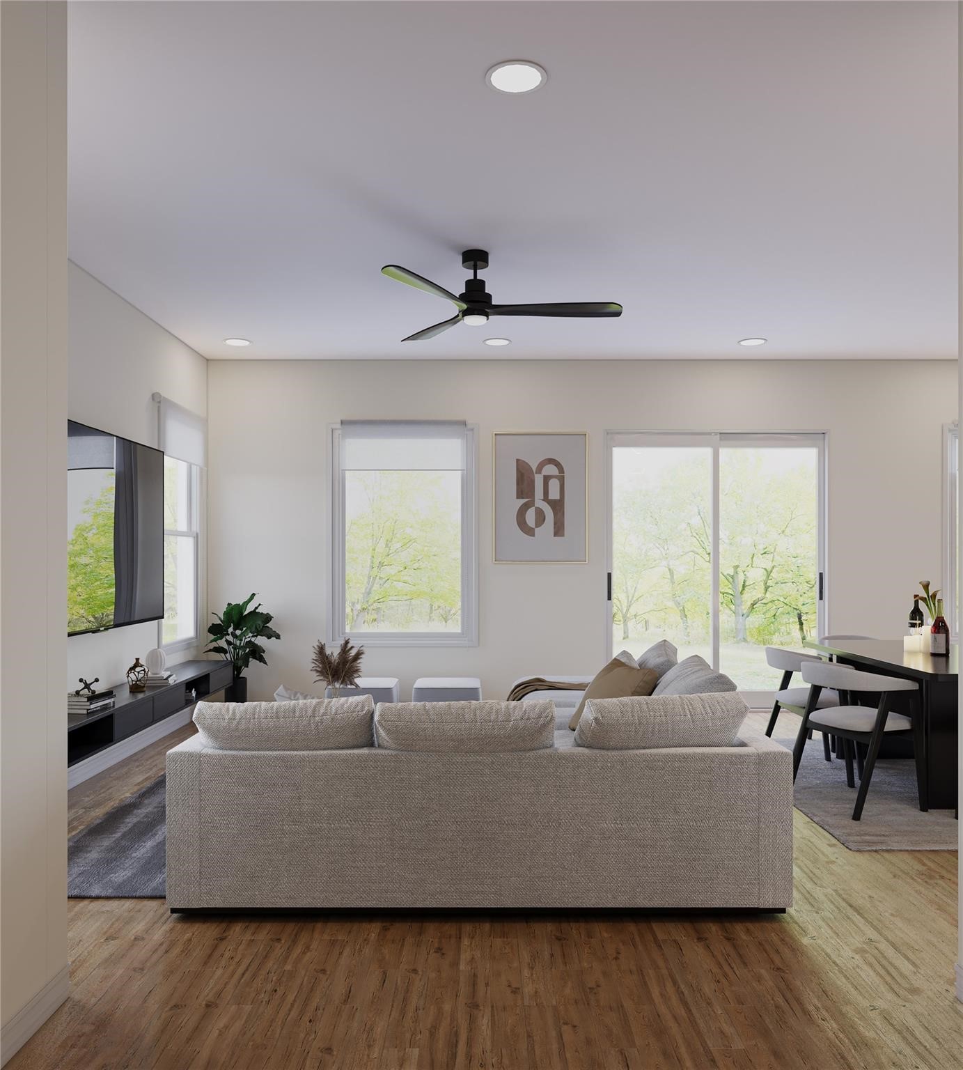 6545 Sealey Street Houston, TX 77091 - Photo 2 of 8 a living room with furniture wooden floor and a large window