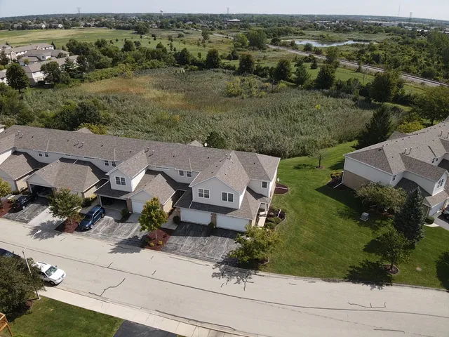 an aerial view of multiple house