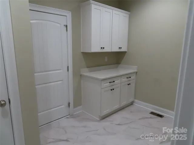 a room with cabinets
