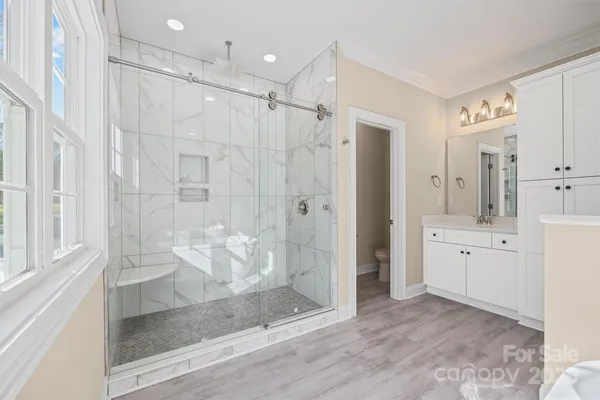 a room with closet and window