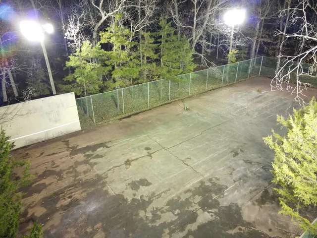 a view of a backyard