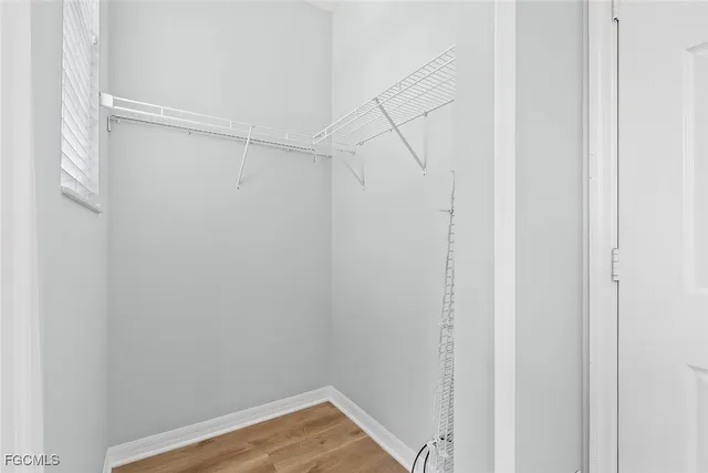 a view of small space with racks on the wall