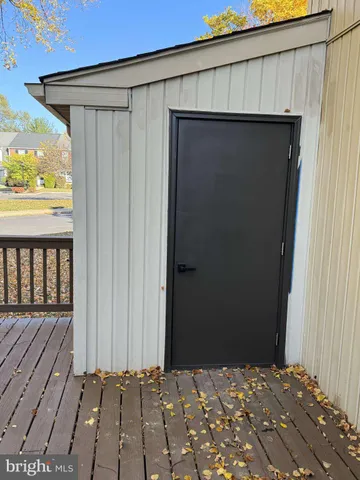 a view of a wooden door