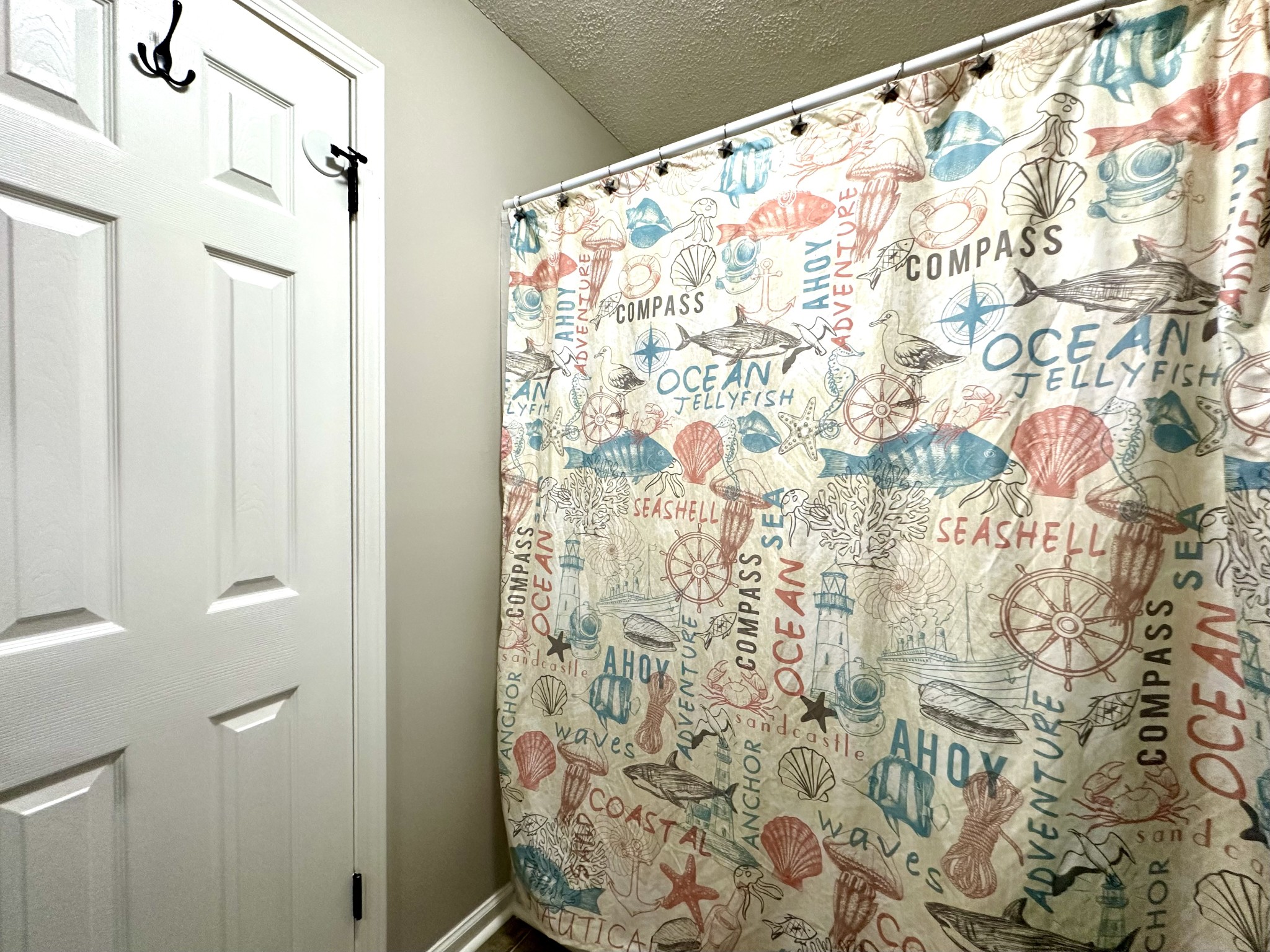 2417 Patterson Road Woodlawn, TN 37191 - Photo 50 of 68 a bathroom with a shower curtain and a shower curtain