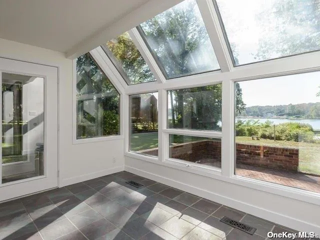 a view of a large window with an outdoor view