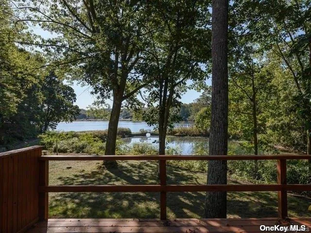 a view of a lake with a beach