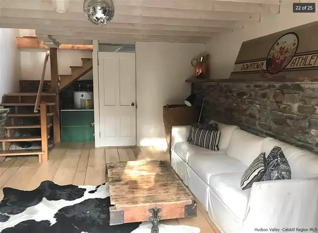 a living room with furniture