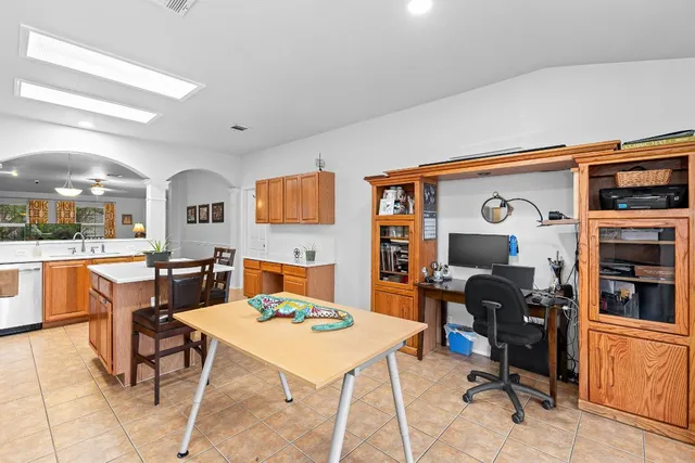 a view of a livingroom with furniture and rug