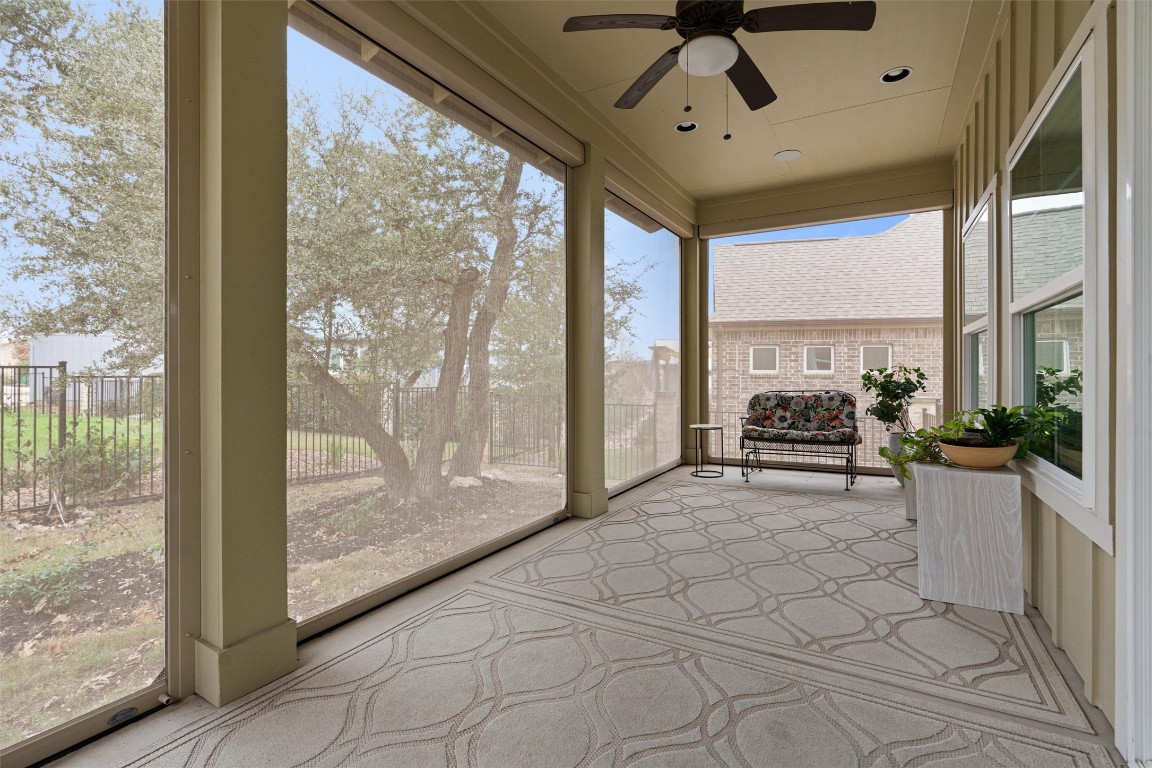 313 Racing Oak Loop San Marcos, TX 78666 - Photo 31 of 39 Patio with screens down. Look at all the space!