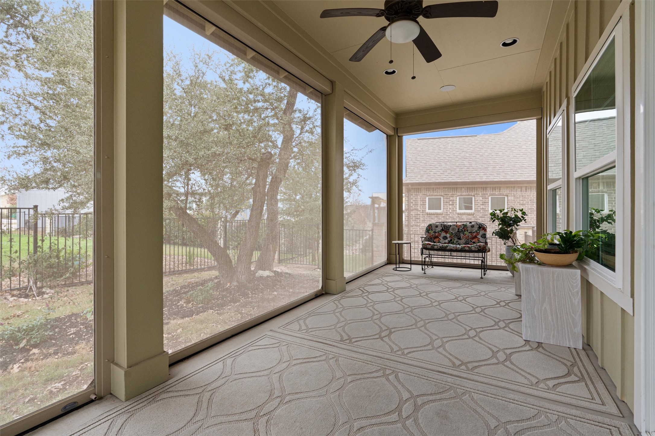 313 Racing Oak Loop San Marcos, TX 78666 - Photo 31 of 39 Patio with screens down. Look at all the space!
