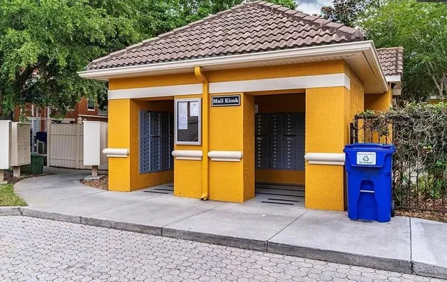 a view of a house with large door