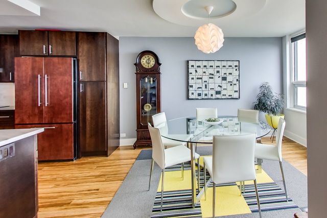 5733 North Sheridan Road, Unit 16B Chicago, IL 60660 - Photo 11 of 27 a view of a dining room with furniture and a chandelier