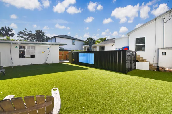 a view of an outdoor sitting area