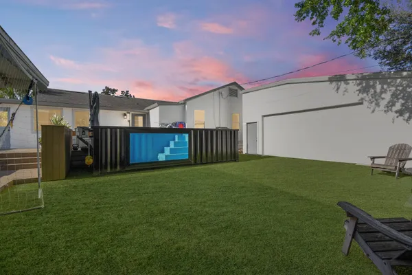 a backyard of a house