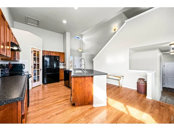 a view of kitchen with furniture and a kitchen