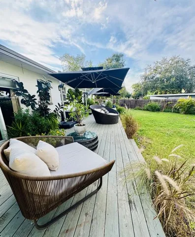 a view of porch with seating space