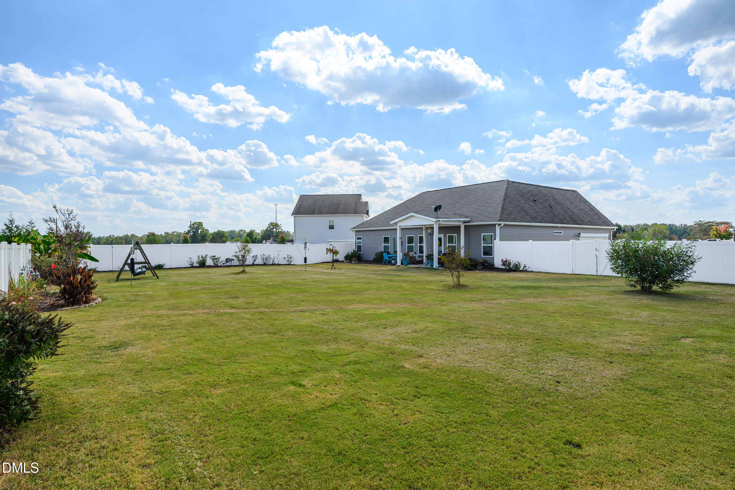91 Charlottes Web Circle Benson, NC 27504 - Photo 21 of 29 a house view with swimming pool and trees in the background
