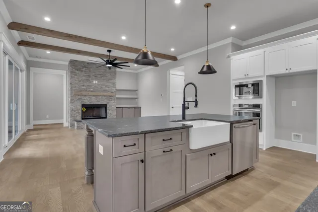 a bathroom with a shower