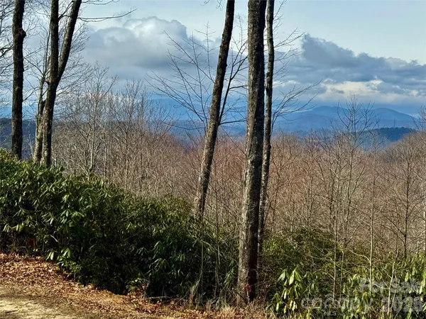 a view of a lake with mountain in the background