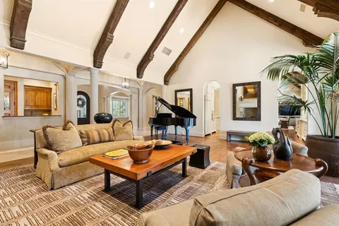 a outdoor living space with furniture