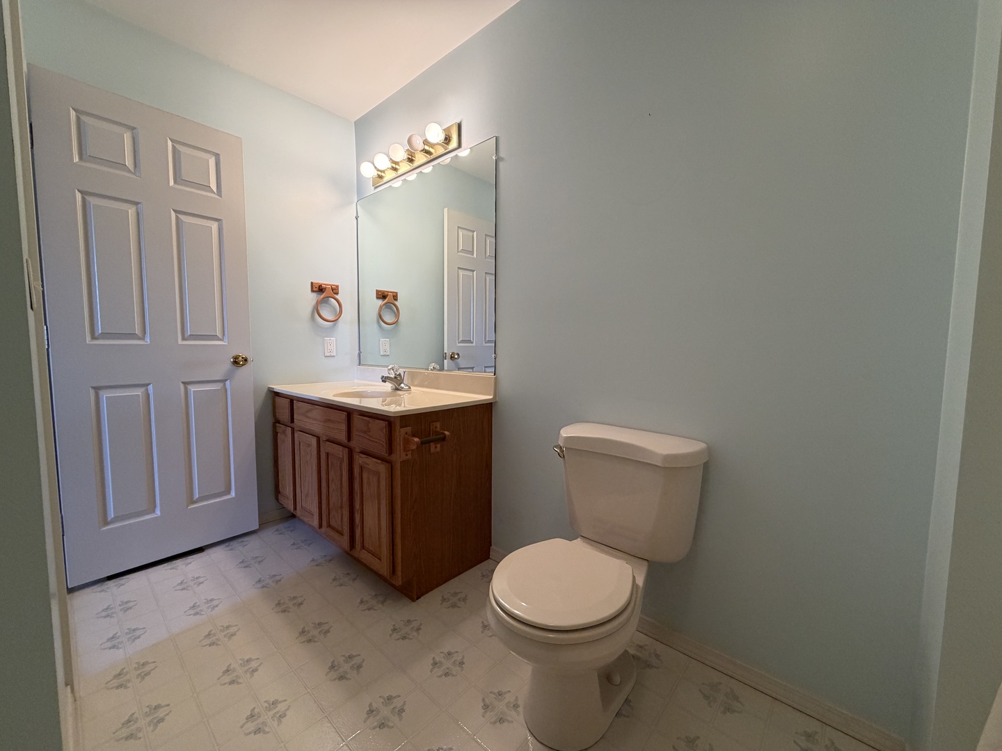 4511 Copper Ridge Road Champaign, IL 61822 - Photo 50 of 55 a bathroom with a toilet a sink and a mirror