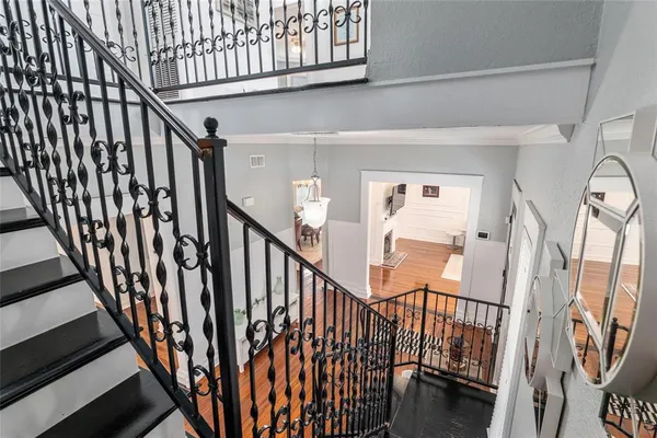 a view of entryway with wooden floor