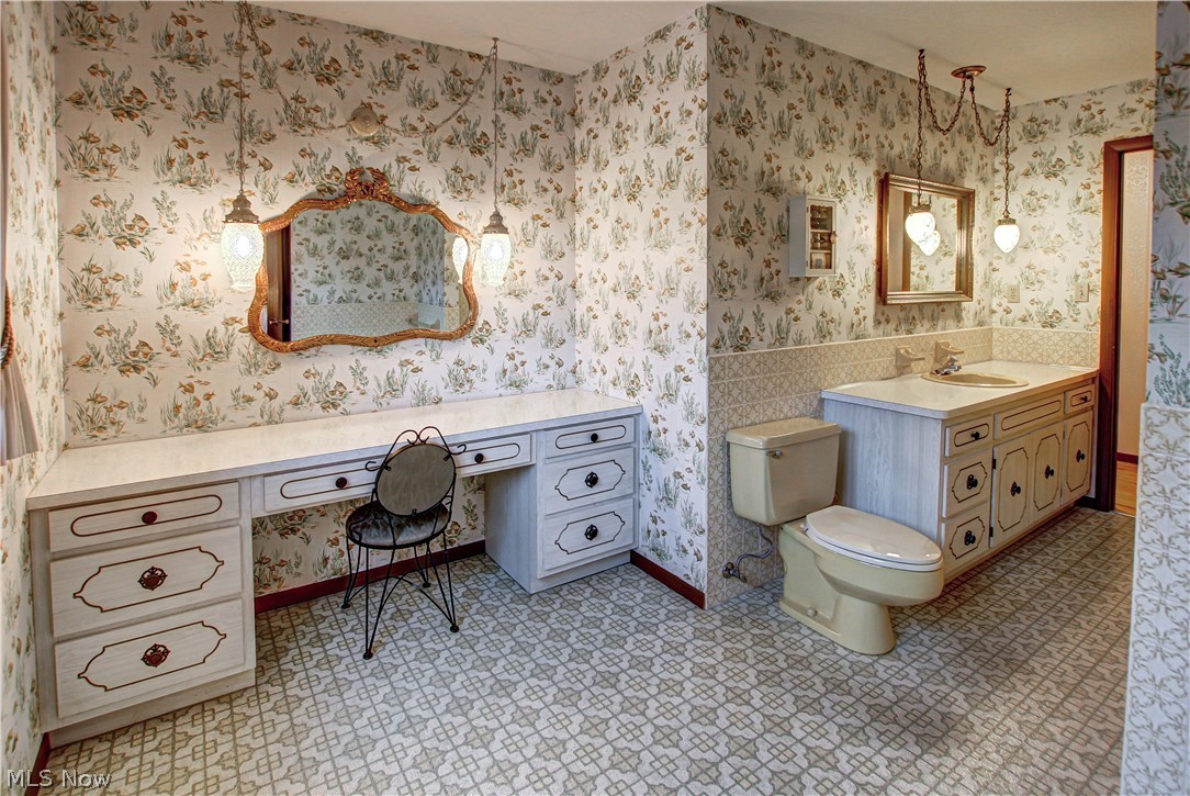 6013 Rousseau Drive Parma, OH 44129 - Photo 23 of 50 Bathroom featuring tile floors, toilet, and vanity