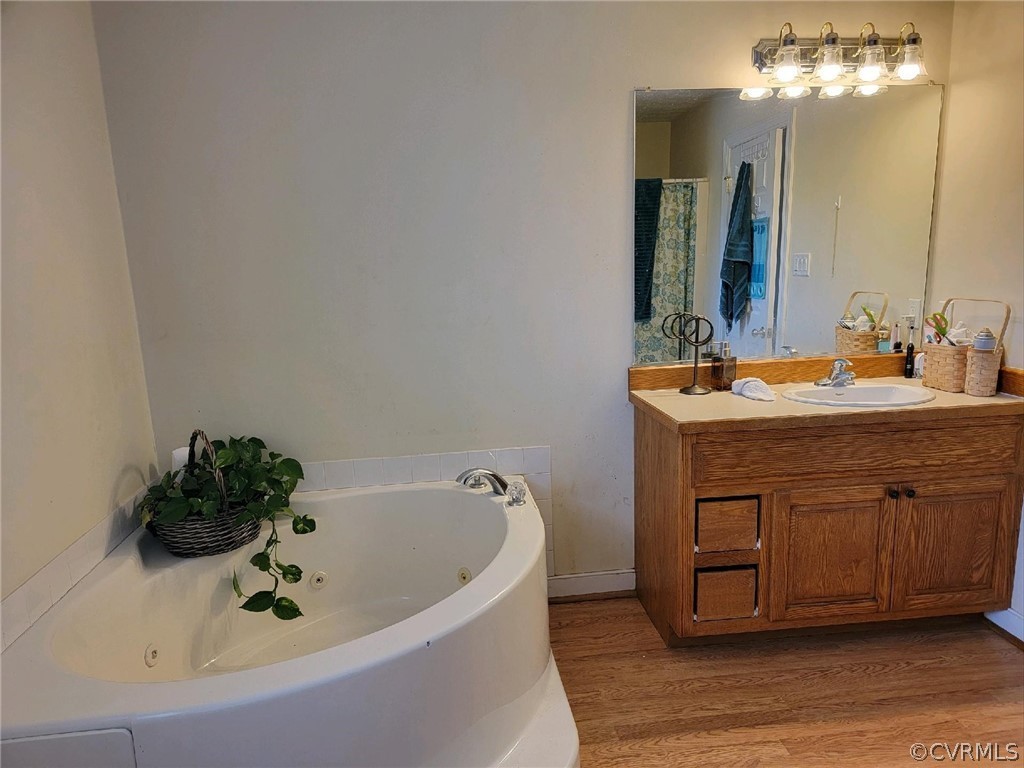 6851 Cox Road Wilsons, VA 23894 - Photo 42 of 50 a bathroom with a sink and a mirror