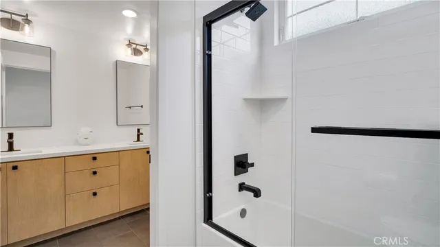 a spacious bathroom with a shower