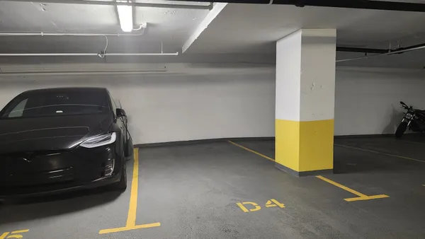 a view of a garage