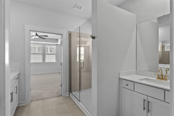 a bathroom with a shower