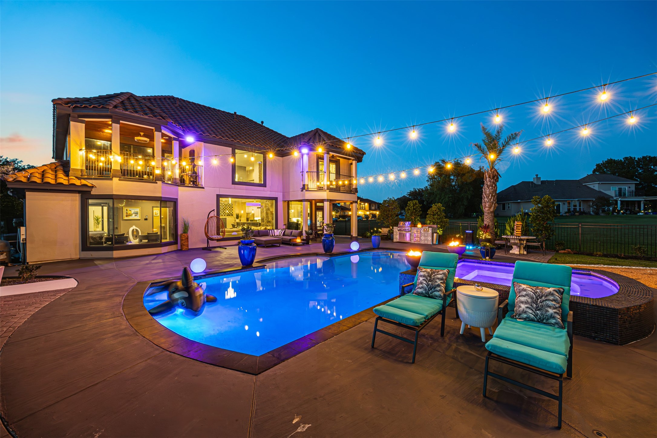 12345 White Oak Point Conroe, TX 77304 - Photo 49 of 50 a swimming pool with outdoor seating and yard