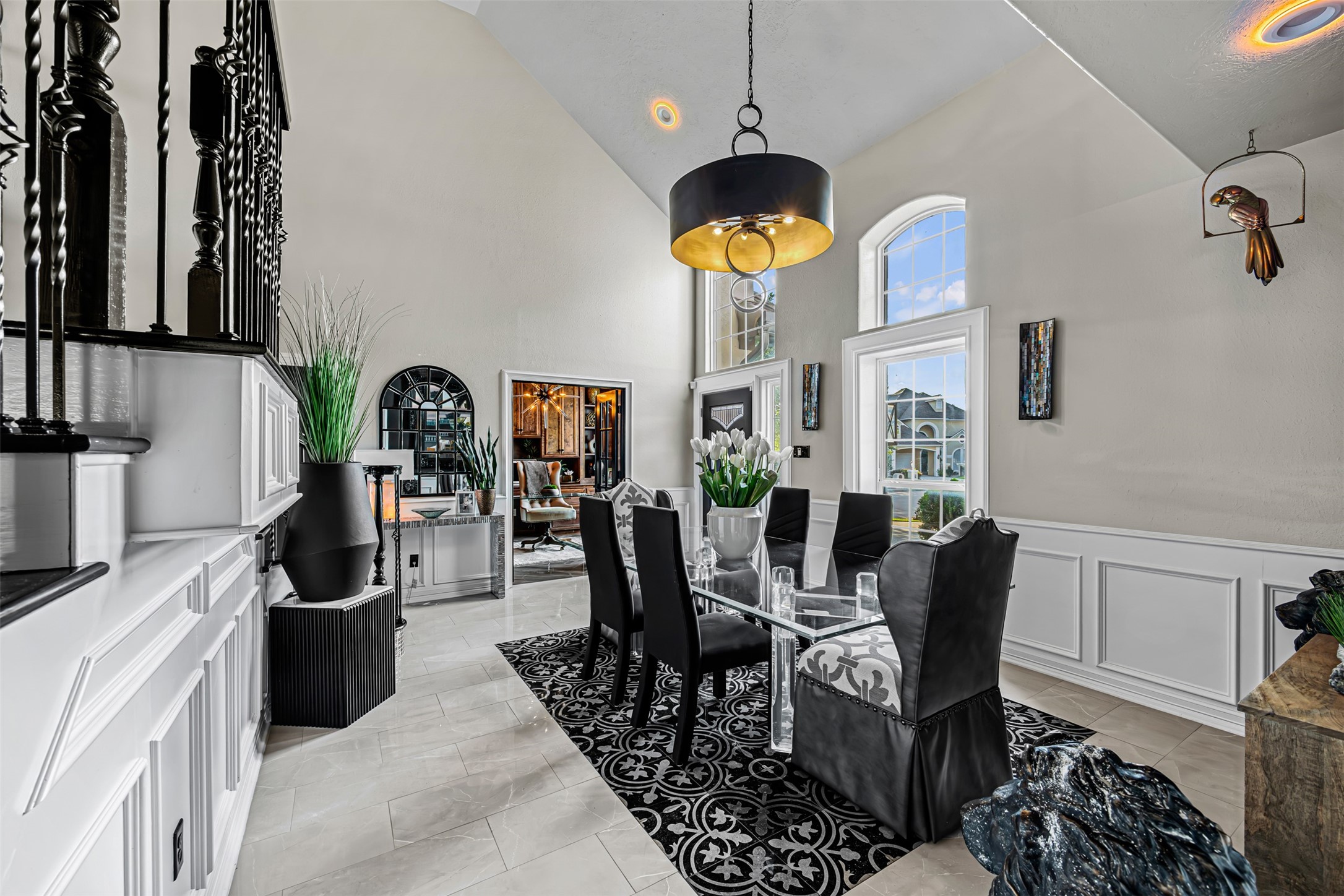 12345 White Oak Point Conroe, TX 77304 - Photo 9 of 50 a view of a dining room with furniture and a kitchen