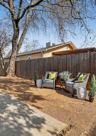 a view of a outdoor space with furniture