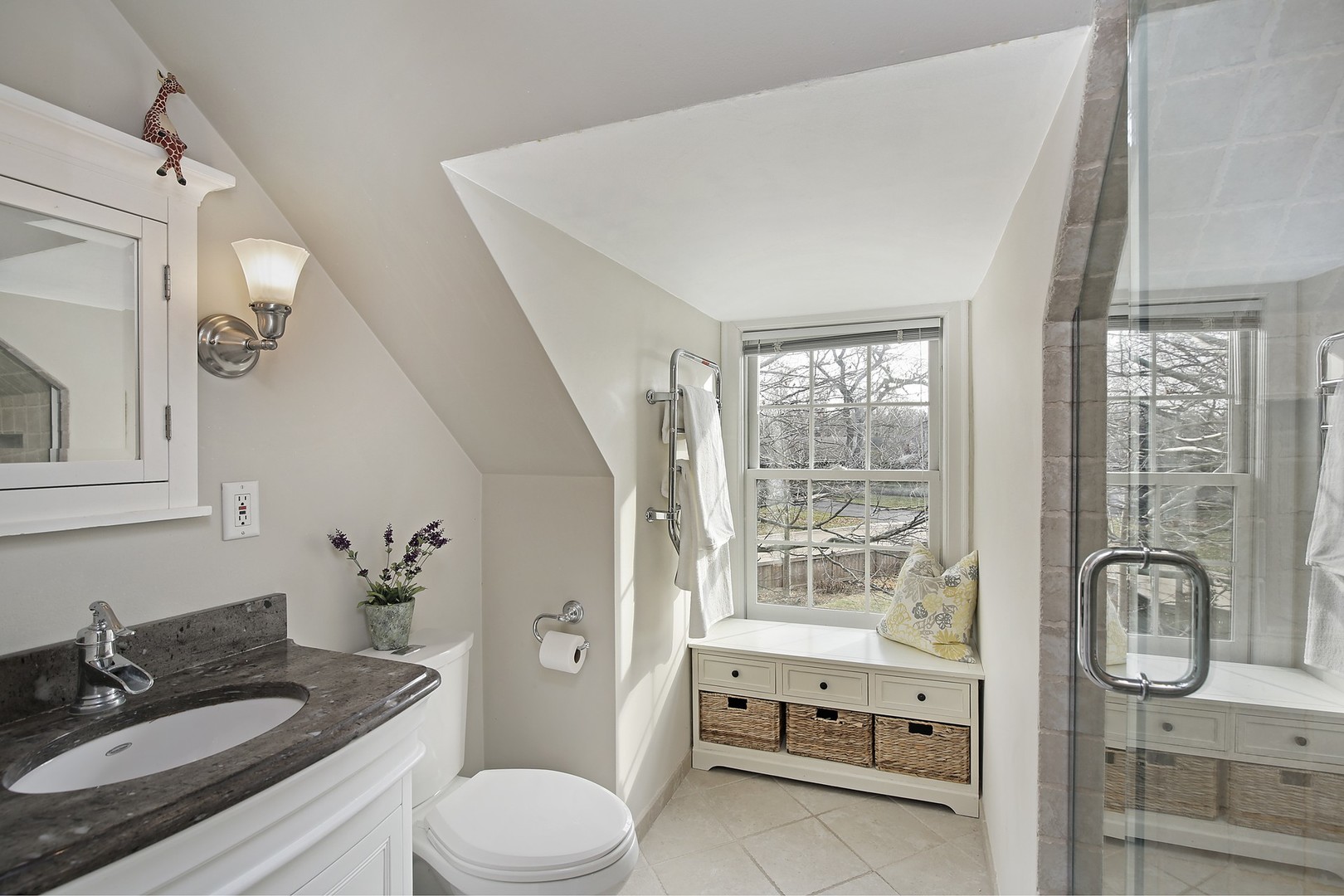 835 Shermer Road Northbrook, IL 60062 - Photo 22 of 39 a bathroom with a granite countertop sink toilet and shower