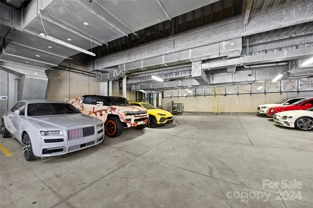 a car parked in garage