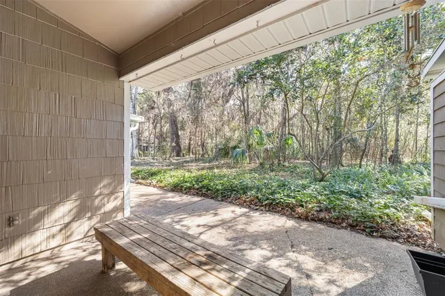 a view of backyard with green space