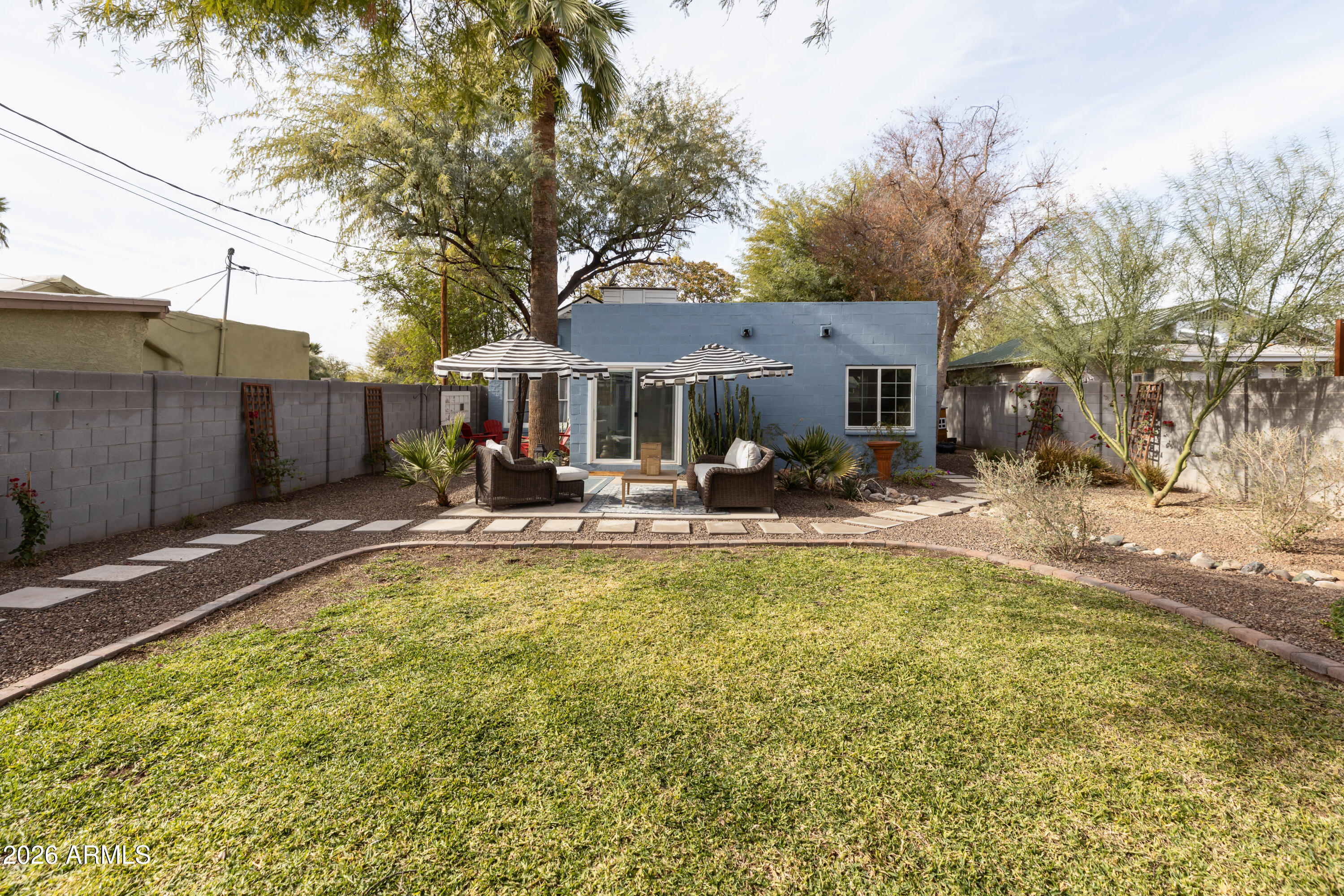 3715 North 9th Place Phoenix, AZ 85014 - Photo 37 of 41 a view of a swimming pool with plants and trees
