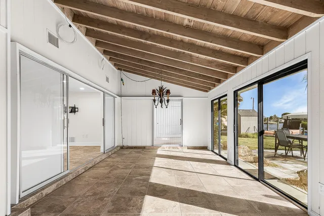 a view of an entryway with a room