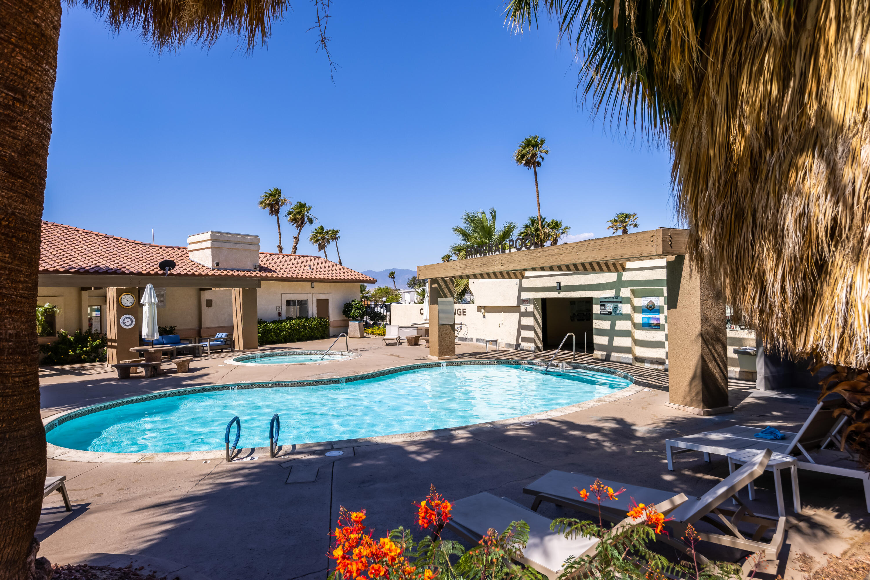 74711 Dillon Road, Unit 123 Sky Valley, CA 92241 - Photo 22 of 23 a front view of house with yard and seating area
