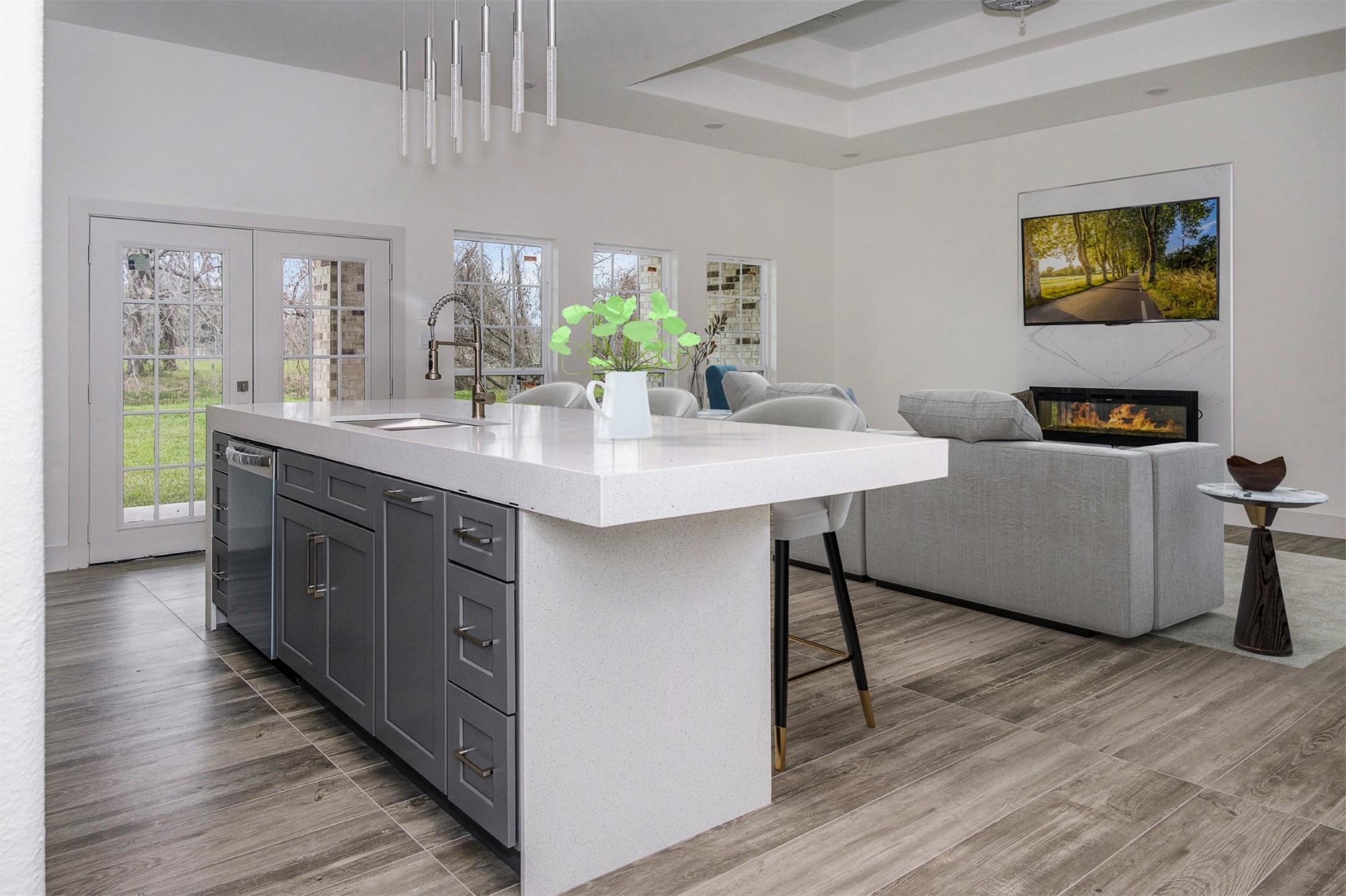 2291 Riverside Drive West Columbia, TX 77486 - Photo 5 of 50 a kitchen with stainless steel appliances granite countertop a sink cabinets and wooden floor
