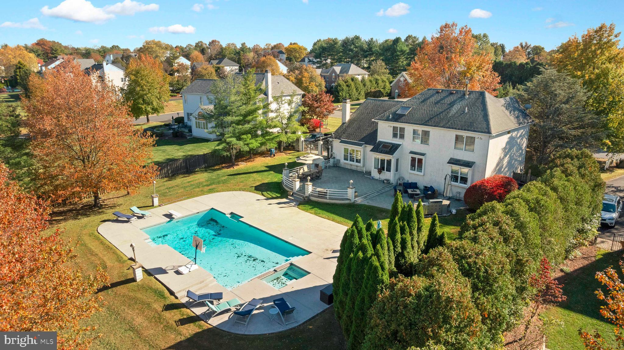 67 Lenape Road Richboro, PA 18954 - Photo 39 of 43 an aerial view of a house with a swimming pool