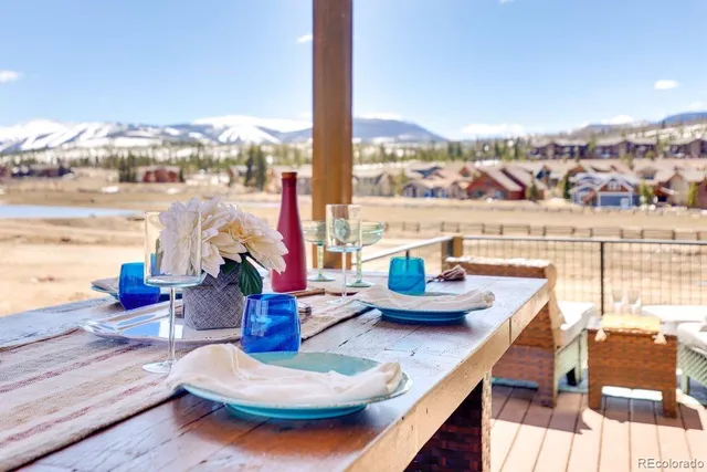 a view of swimming pool with outdoor seating