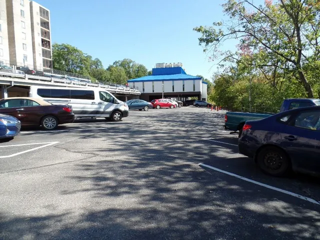 a car parked in front of a building