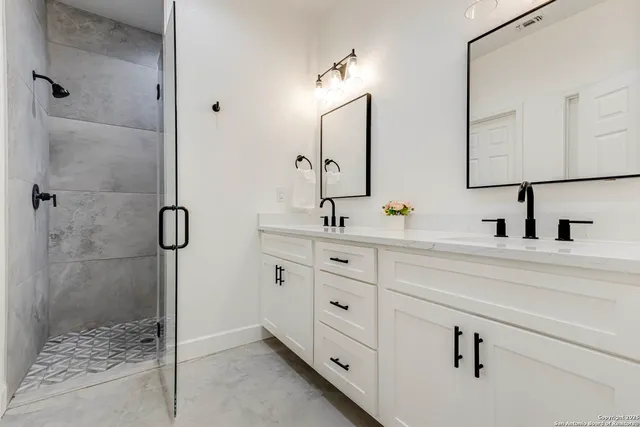 a bathroom with a shower