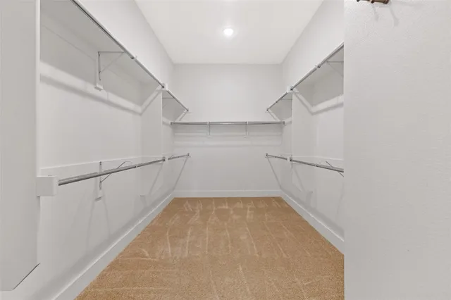 a view of a room with racks on the wall