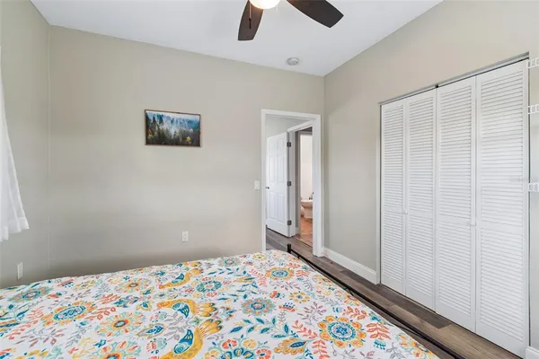a view of a patio with wooden floor
