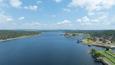a view of a lake with houses